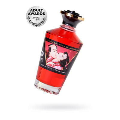 Масло для массажа Shunga Blazing Cherry, разогревающее, вишня, 100 мл