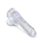 Прозрачный фаллоимитатор с мошонкой на присоске King Cock Clear 6 Cock with Balls