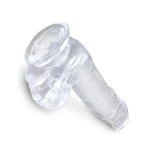 Прозрачный фаллоимитатор с мошонкой на присоске King Cock Clear 6 Cock with Balls
