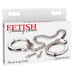 Фиксация для ног с длинной цепочкой Metal Leg Cuffs - Silver
