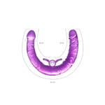 Фаллоимитатор двусторонний с вибропулей TOYFA Double Dildo with Vibro Bullet, TPR, фиолетовый, 35 см